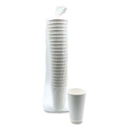 Boardwalk Paper Hot Cups, Double-Walled, 16 oz, White, 25PK BWKDW16HCUPPK